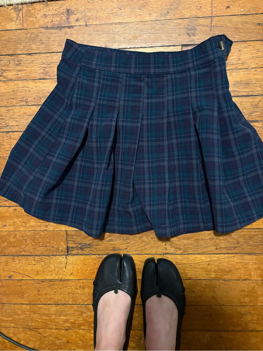 Vintage American Eagle plaid pleated mini skirt size 0